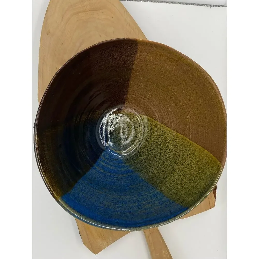 Vintage‎ Studio Art Pottery Bowl MultiColor Deep Bowl